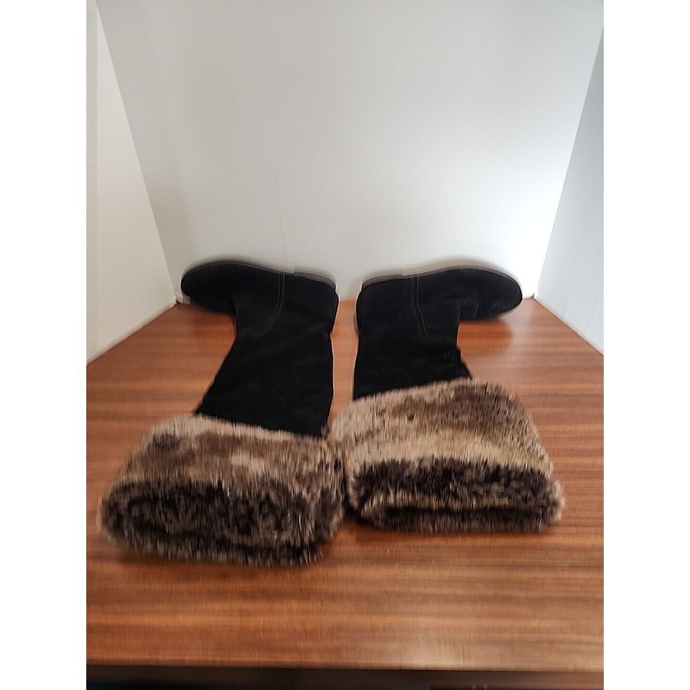 Sam Edelman Orlando Womens 7.5M Over the Knee Suede Leather Faux Fur Boots
